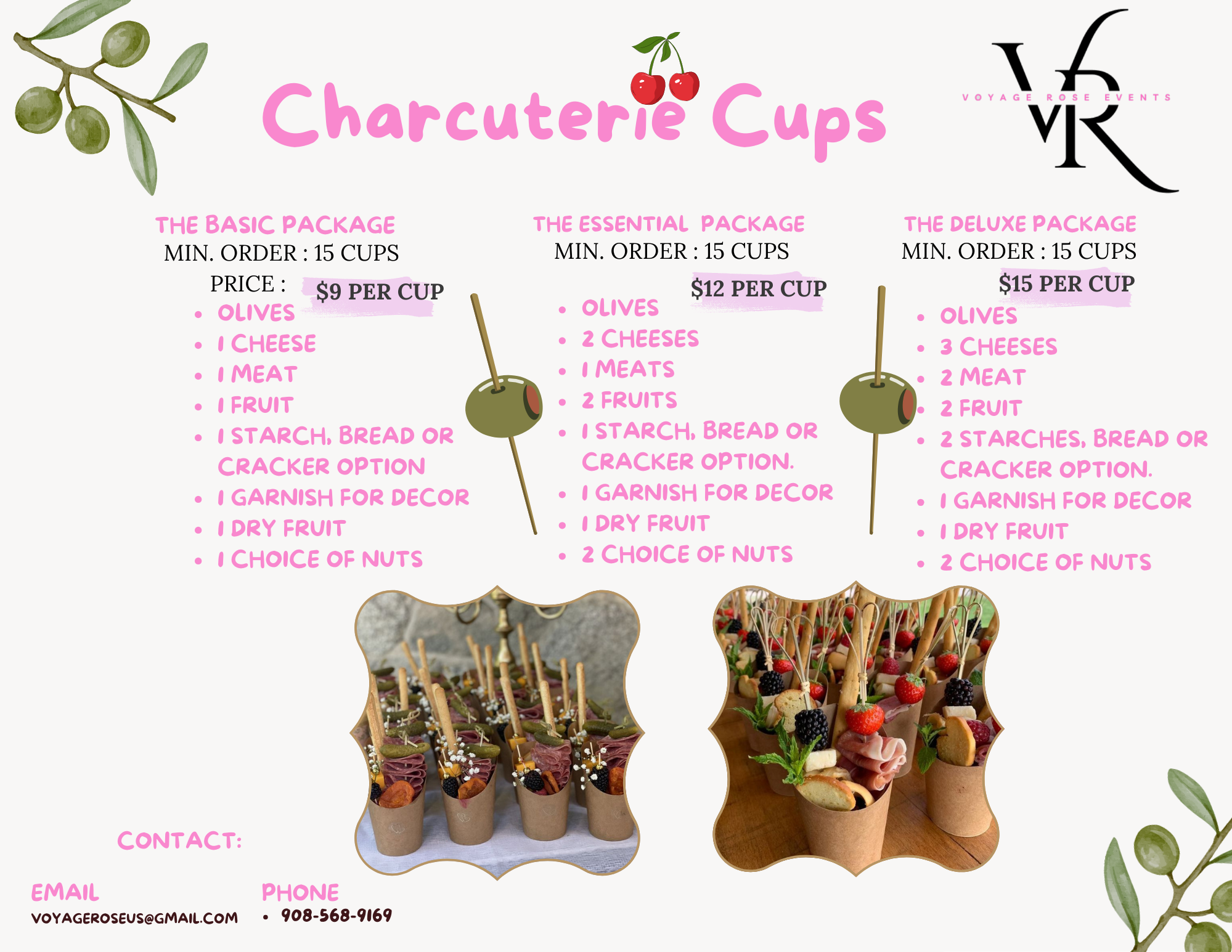 Personalized Charcuterie Cups for Coorporate Events, Weddings, Birthday Parties, Baby Showers New Jersey /NYC