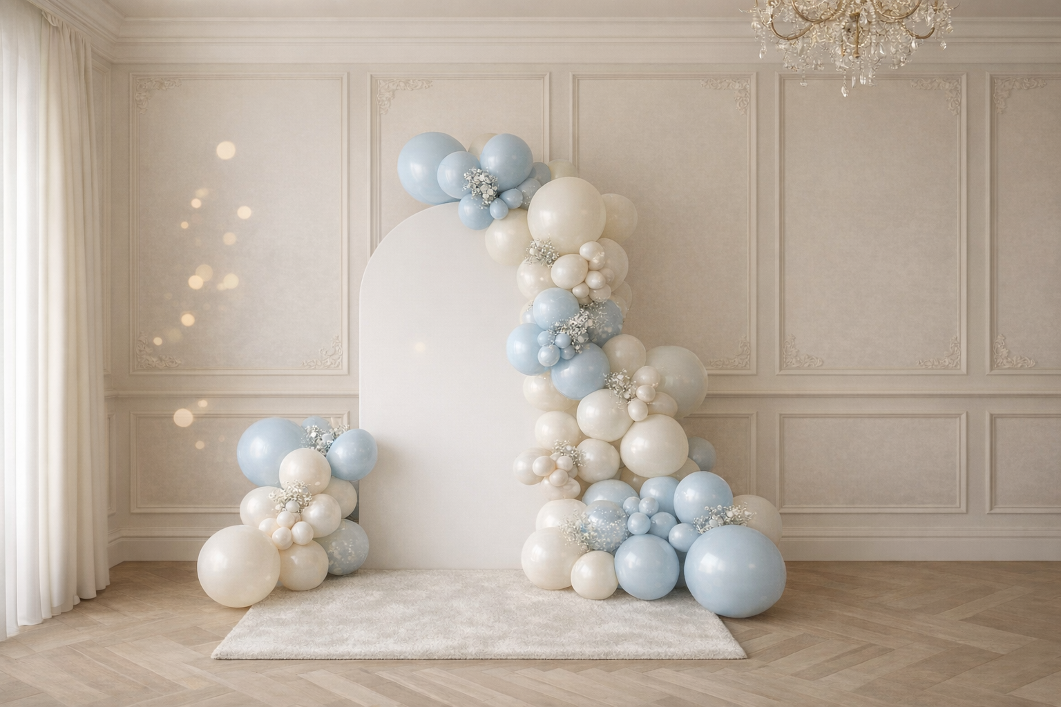 Backdrop Party Decor with Balloon Garlands - Picture Backdrop set up for events