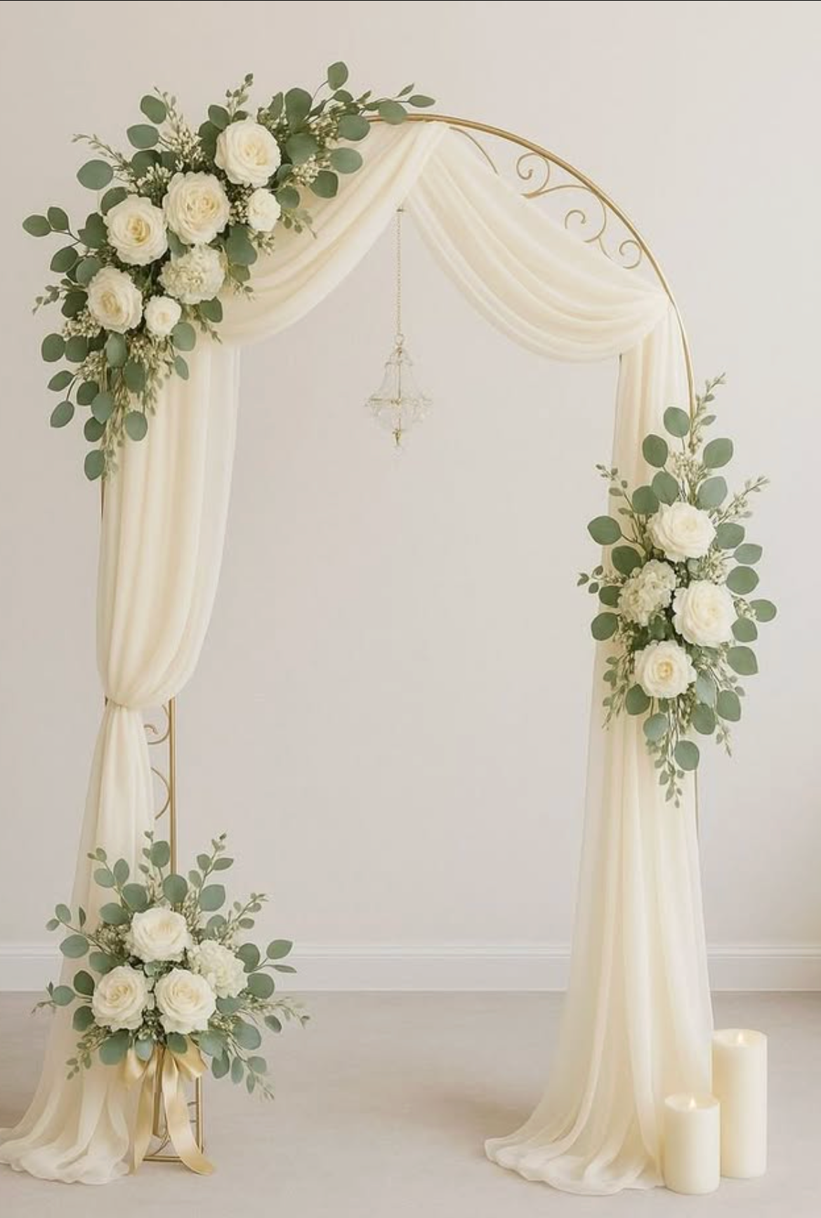 Floral Panels Arch - Three Rose Bushes