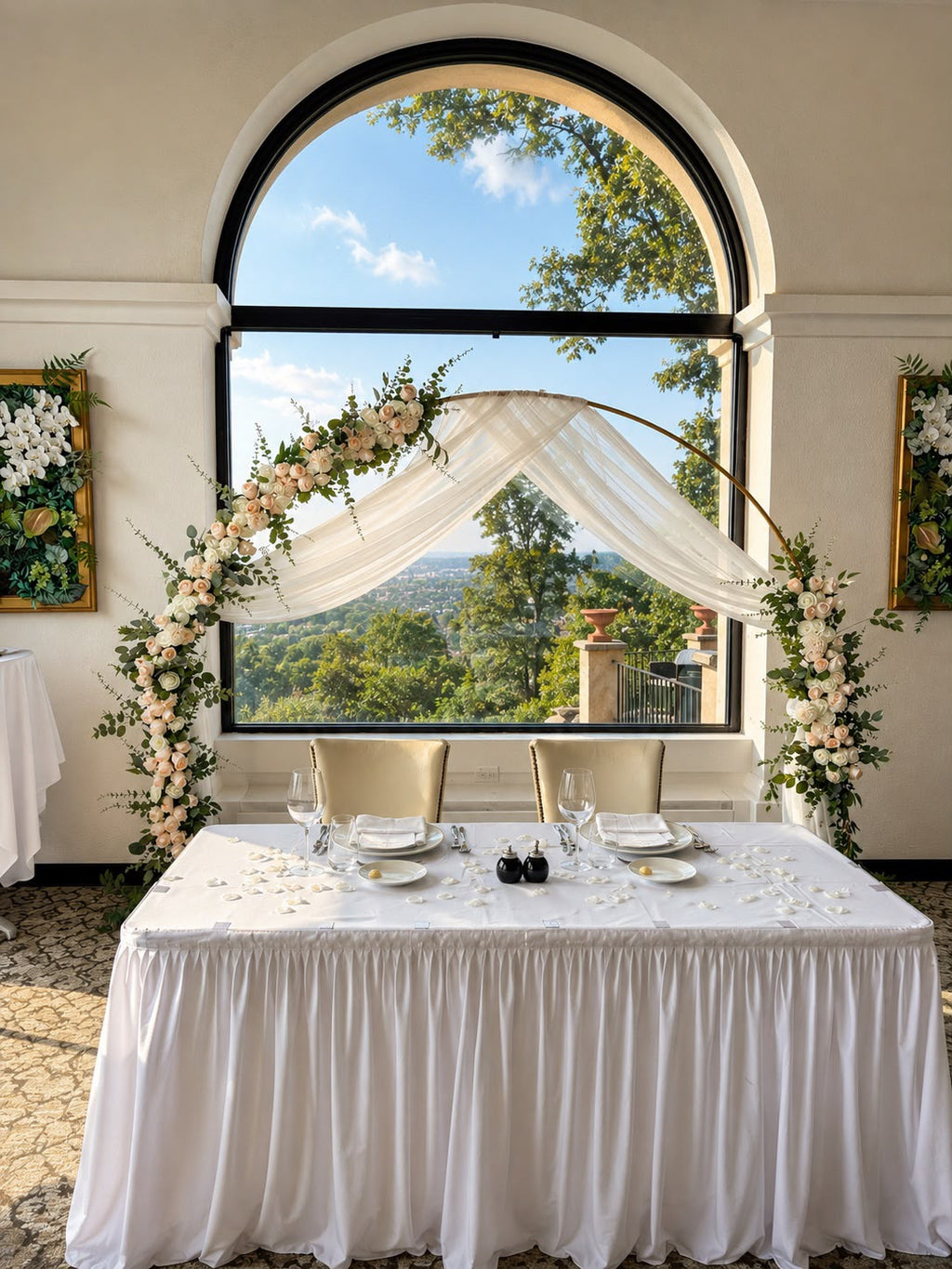 Real looking flower arch