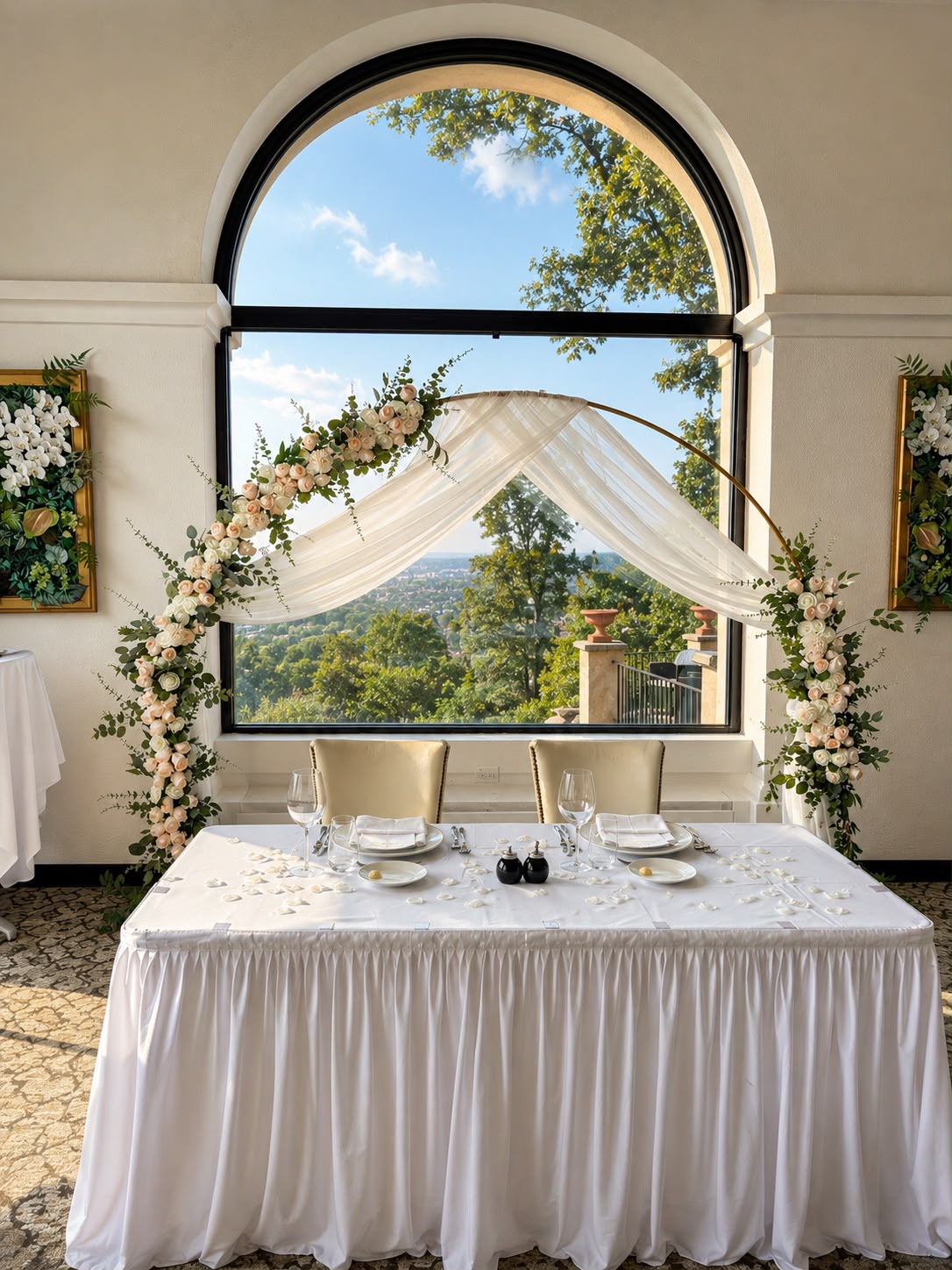Real looking flower arch