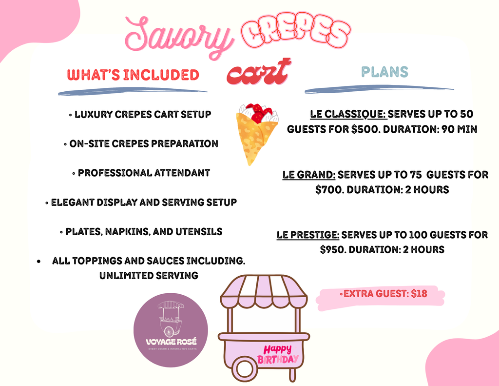 Savory Crepes Cart Station Service for Events